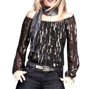 White House Black Market black and Silver Women's Top